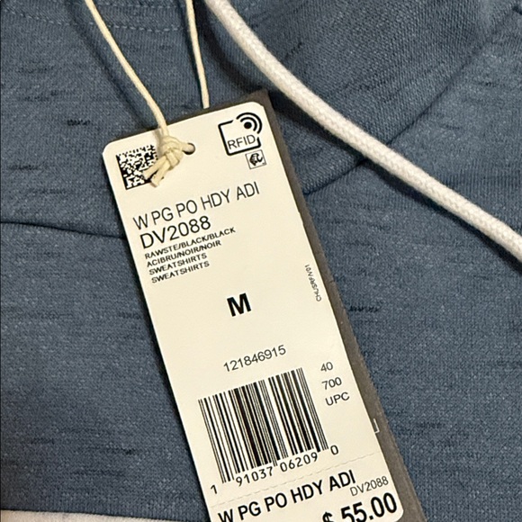 adidas Blue and White Hoodie - Picture 2 of 5